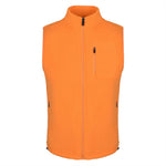 Men's Fleece Vest, Orange. Front view.