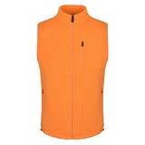 Men's Fleece Vest, Orange. Front view.
