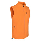 Men's Fleece Vest, Orange. 45 degree right view.