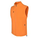 Men's Fleece Vest, Orange. 45 degree left view.