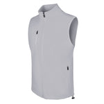 Men's Fleece Vest, Gray. 45 degree left view.