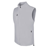 Men's Fleece Vest, Gray. 45 degree left view.