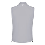 Men's Fleece Vest, Gray. Back view.
