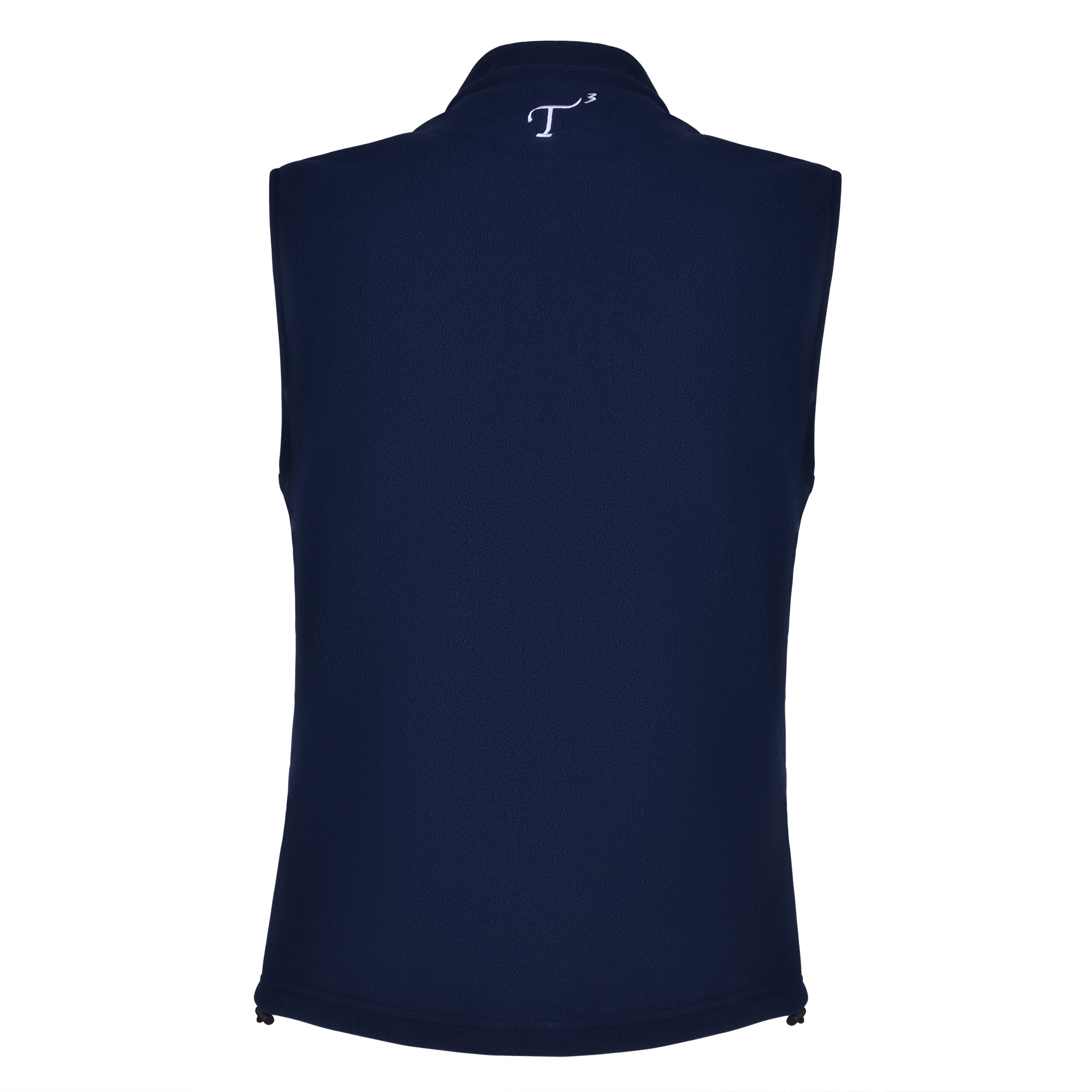 Men's Fleece Vest, Navy. Back view.