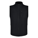 Men's Fleece Vest, Black. Front view.