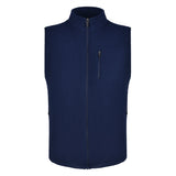 Men's Fleece Vest, Navy. Front view.