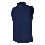 Men's Fleece Vest, Navy. 45 degree left view.