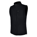 Men's Fleece Vest, Black. 45 degree left view.
