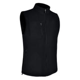 Men's Fleece Vest, Black. 45 degree right view.