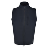 Men's 180g Softshell Rain Vest, Black with Black Zipper. Front View.