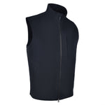 Men's 180g Softshell Rain Vest, Black with Black Zipper. 45 Degree Right View.