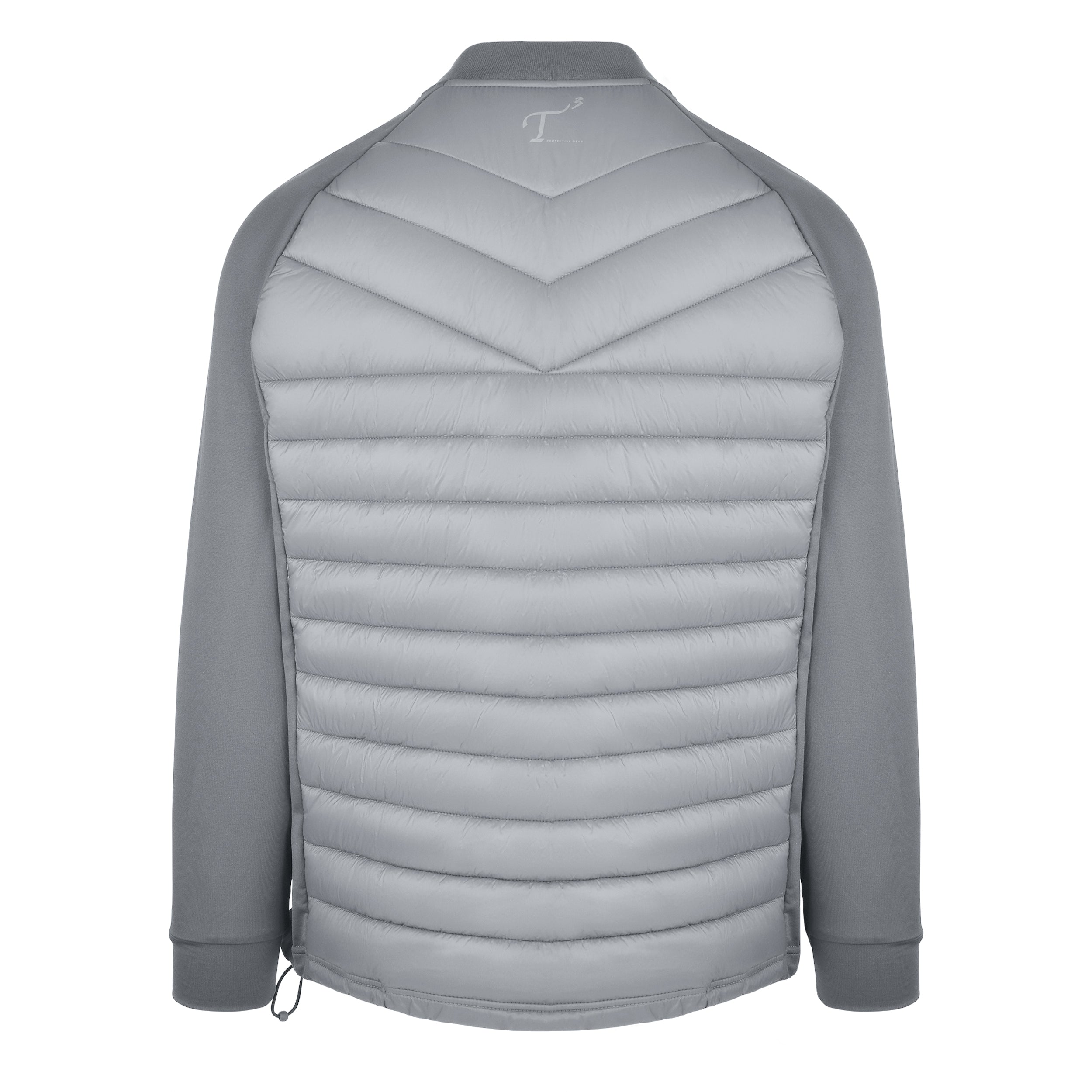 Men's Thinsulate Hybrid Long Sleeve Jacket, Gray. Back view.