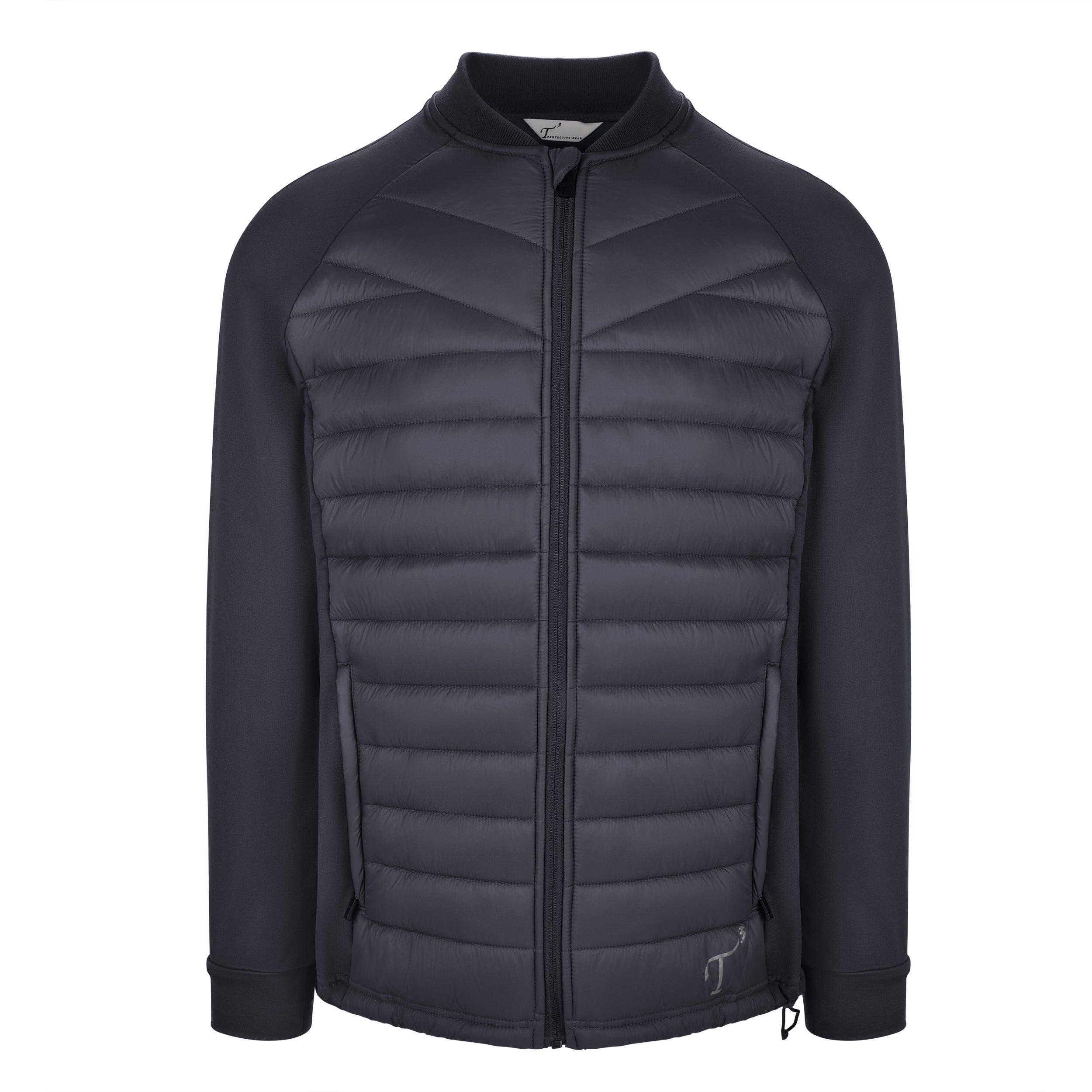 Men's Thinsulate Hybrid Long Sleeve Jacket, Black. Front view.