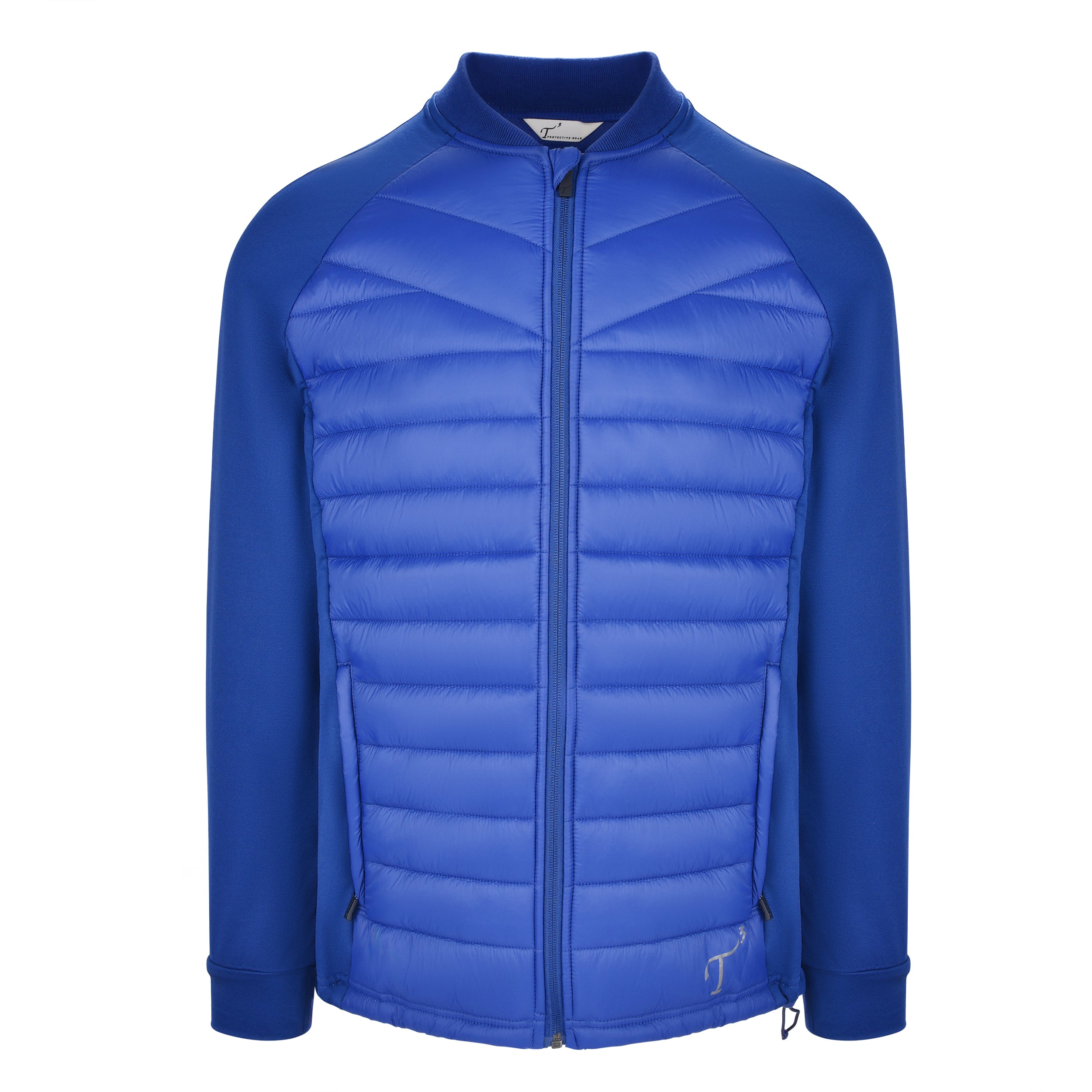 Men's Thinsulate Hybrid Long Sleeve Jacket, Blue. Front view.