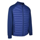 Men's Thinsulate Hybrid Long Sleeve Jacket, Navy. 45 degree right view.