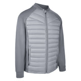 Men's Thinsulate Hybrid Long Sleeve Jacket, Gray. 45 degree right view.