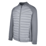 Men's Thinsulate Hybrid Long Sleeve Jacket, Gray. 45 degree left view.