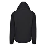Men's Water Repellent Lightweight Running Jacket with Hood, Black. Back View.