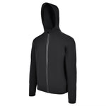 Men's Water Repellent Lightweight Running Jacket with Hood, Black. 45 Degree Left View.
