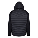 Men's Thinsulate Hybrid Hooded Long Sleeve Jacket, Black. Back view.