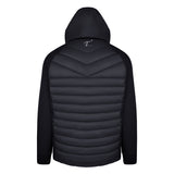 Men's Thinsulate Hybrid Hooded Long Sleeve Jacket, Black. Back view.