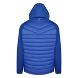 Men's Thinsulate Hybrid Hooded Long Sleeve Jacket, Blue. Back view.