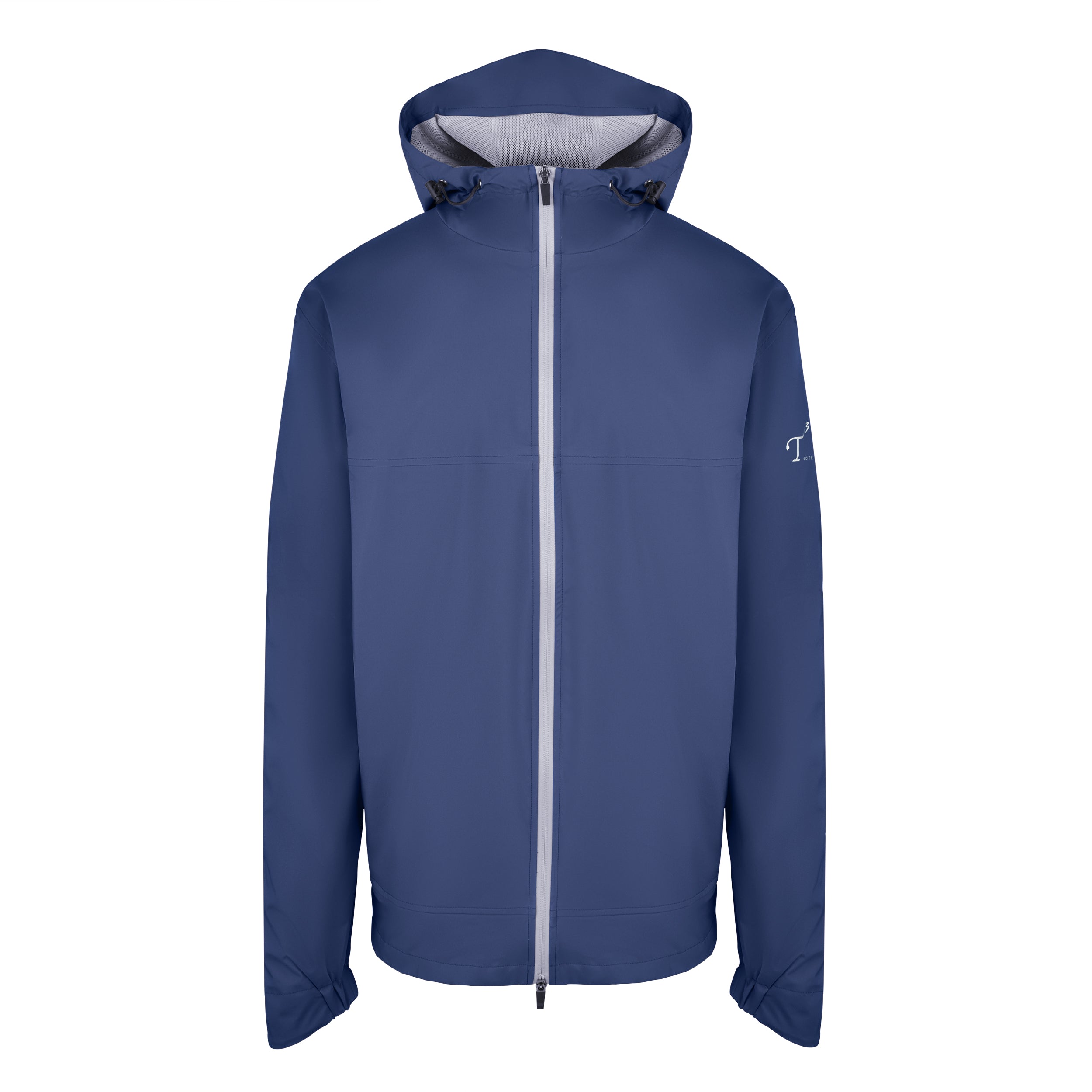 Men's Lightweight Wind Jacket with Hood, Navy, Front View