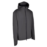 Men's Lightweight Wind Jacket with Hood, Black. 45 degree right view.