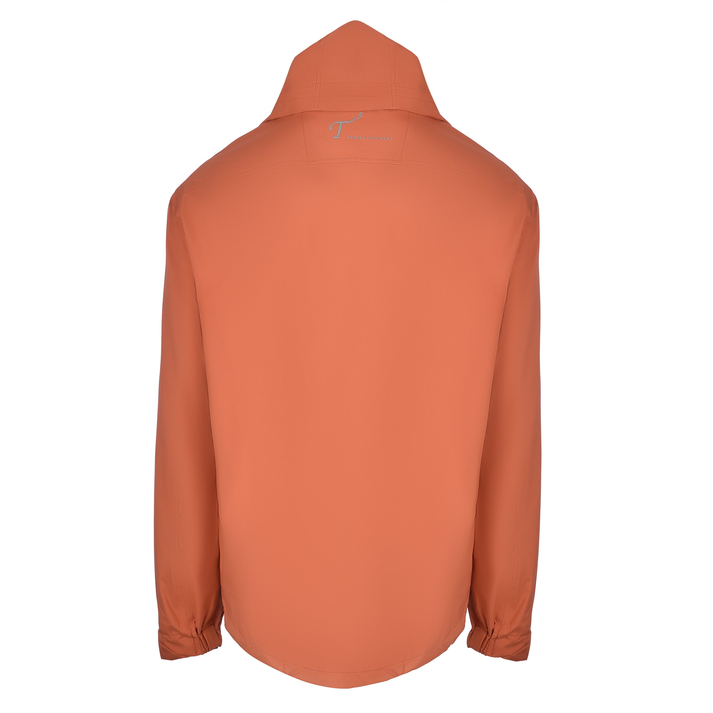 Men's Lightweight Wind Jacket with Hood, Burnt Orange, Back View
