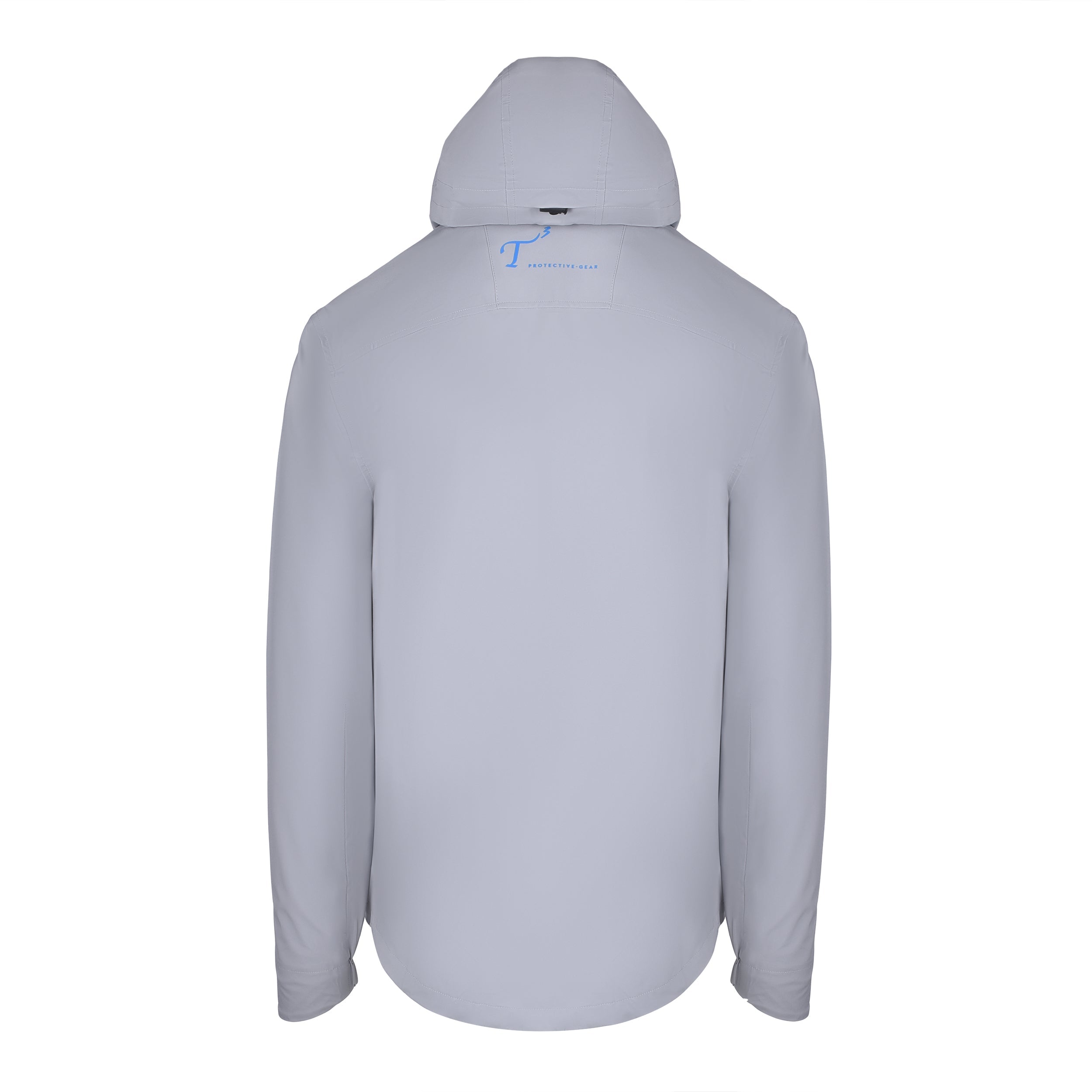 Men's Lightweight Wind Jacket with Hood, Gray, Back View