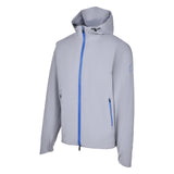 Men's Lightweight Wind Jacket with Hood, Gray, 45 Degree Left View