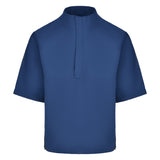 Men's Quarter-Zip Short Sleeve Rain Pullover, Navy. Front View.