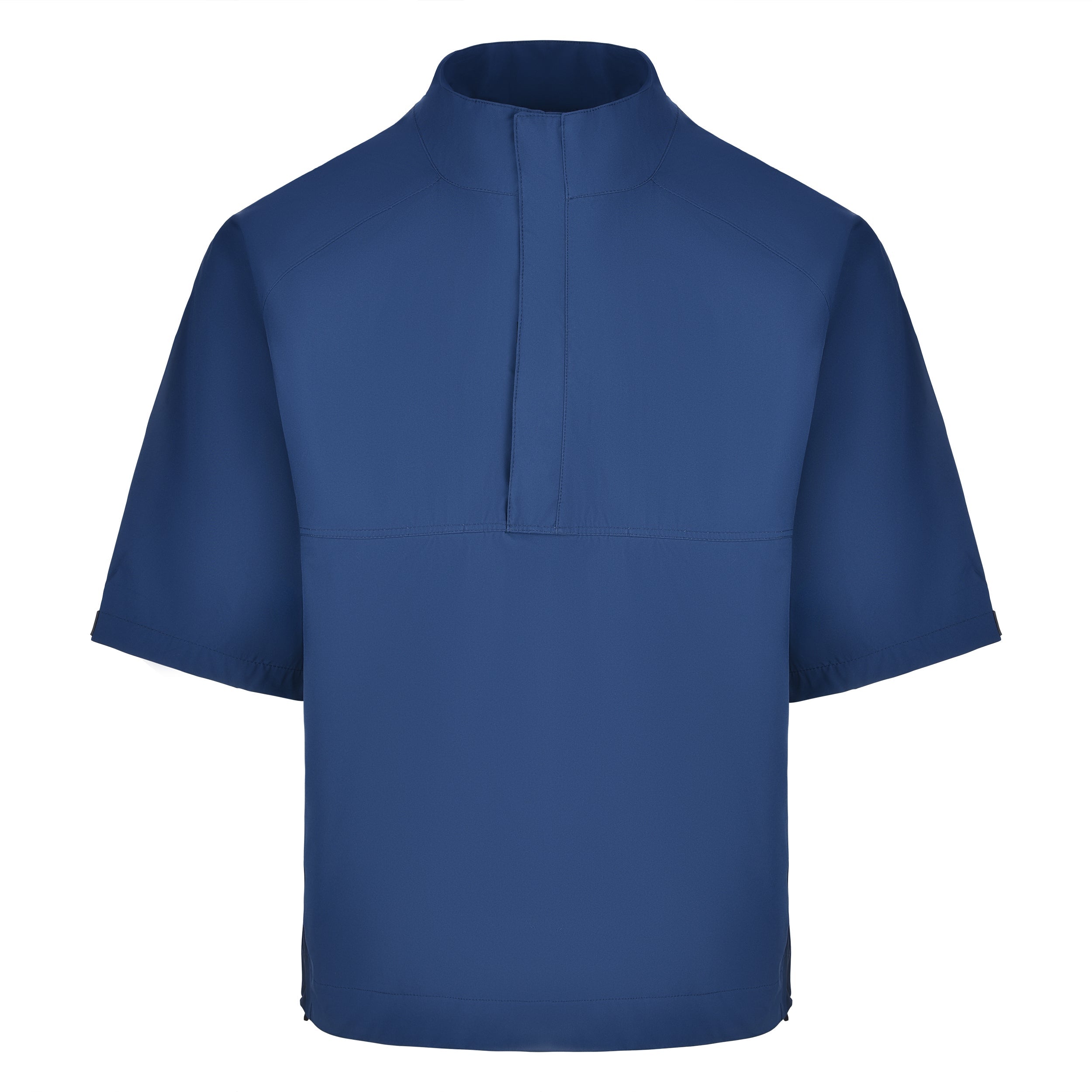 Men's Quarter-Zip Short Sleeve Rain Pullover, Navy. Front View.