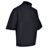 Men's Quarter-Zip Short Sleeve Rain Pullover, Black. 45 Degree Right View.