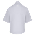 Men's Quarter-Zip Short Sleeve Rain Pullover, Gray. Back View.