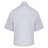 Men's Quarter-Zip Short Sleeve Rain Pullover, Gray. Back View.