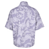 Men's Quarter-Zip Short Sleeve Rain Pullover, Gray Camo. Back View.