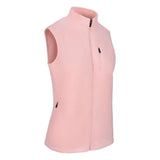 Women's Fleece Vest, Pink. 45 degree right view.