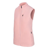 Women's Fleece Vest, Pink. 45 degree left view.