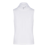 Women's Fleece Vest, White. Back view.