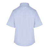 Women's Full-Zip Short Sleeve Rain Jacket, Ice/White. Back view.