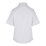 Women's Full-Zip Short Sleeve Rain Jacket, White. Back view.