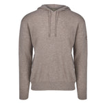 Men's Cashmere Hooded Sweater, Beige. Front view.
