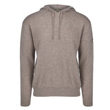 Men's Cashmere Hooded Sweater, Beige. Front view.