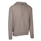 Men's Cashmere Hooded Sweater, Beige. 45 degree right view.