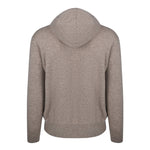 Men's Cashmere Hooded Sweater, Beige. Back view.