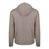 Men's Cashmere Hooded Sweater, Beige. Back view.