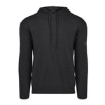 Men's Cashmere Hooded Sweater, Charcoal. Front view.