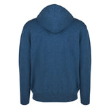 Men's Cashmere Hooded Sweater, Blue. Back view.