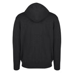 Men's Cashmere Hooded Sweater, Charcoal. Back view.
